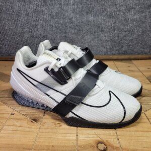 Nike Romaleos 4 Mens 13 Weightlifting Gym Training Shoes White Black Athletic
